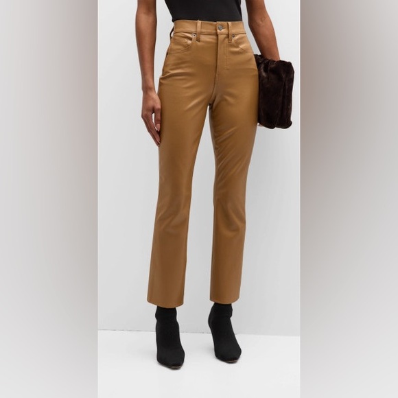 Veronica Beard Carly Kick-Flare Vegan Leather Pants - Picture 1 of 7